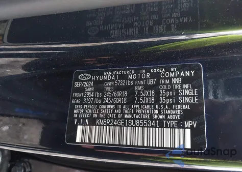 2025 Hyundai Palisade Sel from USA, damaged, VIN KM8R24GE1SU855341